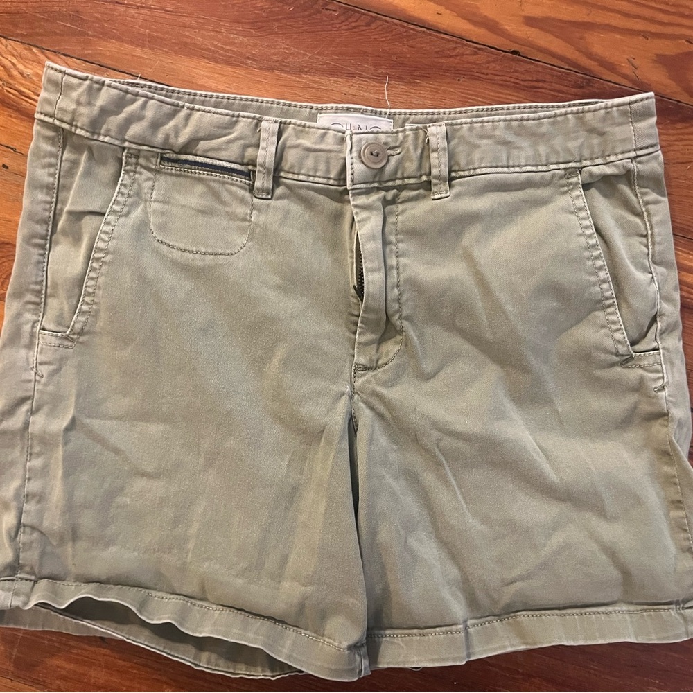 Anthropologie olive green chino shorts